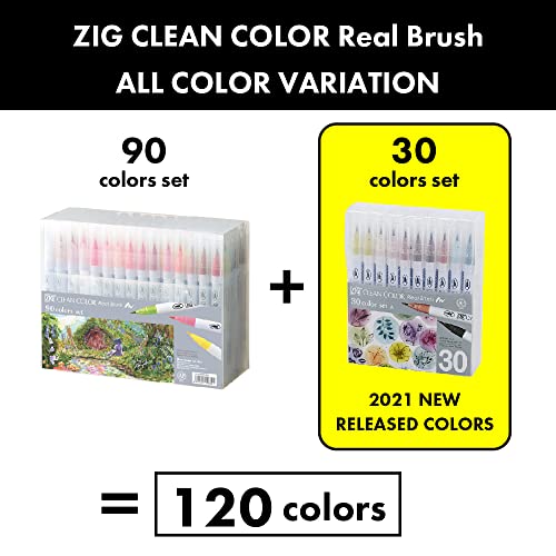 קורטקה זיג נקי צבע אמיתי מברשת, חדש 30 צבעים עם גמיש מברשת טיפים, עטים בצבעי מים עבור ציור, ציור, קליגרפיה