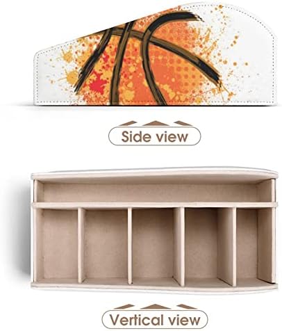 מחזיק שלט רחוק של כדורסל עם 6 תאים קופסת אחסון מארגן מרחוק של PU עור למשרד ביתי