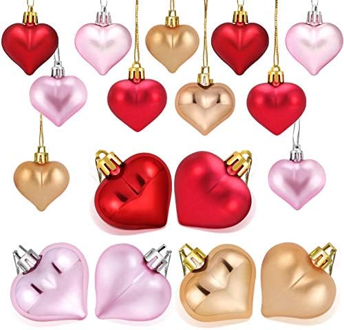 30 יח 'קישוטי לב של ולנטיין קישוטים בצורת לב לקישוטים למסיבת יום הולדת קישוטים של חג האהבה, (ורד