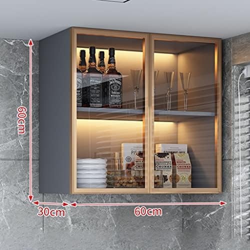 ארון קיר אמבטיה של BDDIE עם מתלה תצוגה מזכוכית מחוסמת, ארונות אחסון בחדר כביסה, לארוחות אוכל