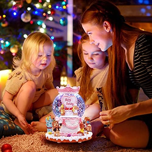 תיבת מוסיקה ליום הולדת גלובוס שלג - מתנה לידי אשת הבת נשים נשים נוכחות קופסה מוזיקלית קופסת אור יום הולדת