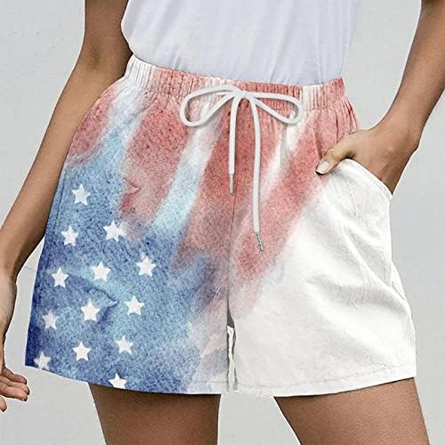 מכנסיים קצרים 4 ביולי לנשים קיץ מזדמן ארהב דגל מכנסיים קצרים