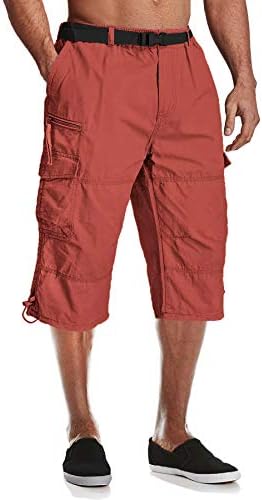 מכנסי קפרי של Magcomsen גברים מתווכחים אלסטיים מתחת למכנסיים קצרים של מטען ברך 3/4 מכנסיים קצרים