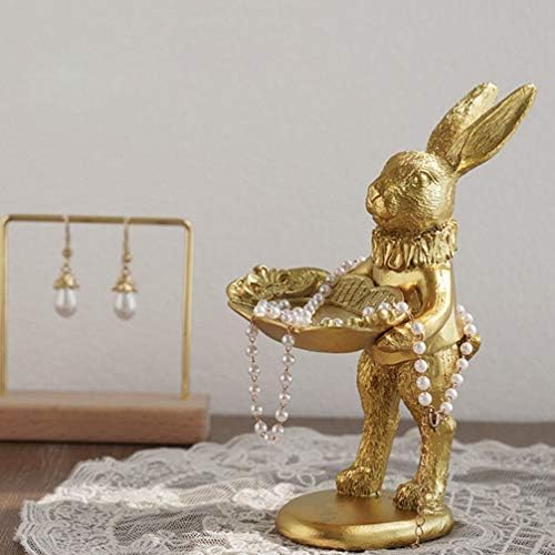 תכשיטים תכשיטים של Pretyzoom מגש פסחא ארנב ארנב ארנב מגש מגש טבעת טבעת צלחת צלחת פסחא ארנב צלמיות ארנב דמויות פסל