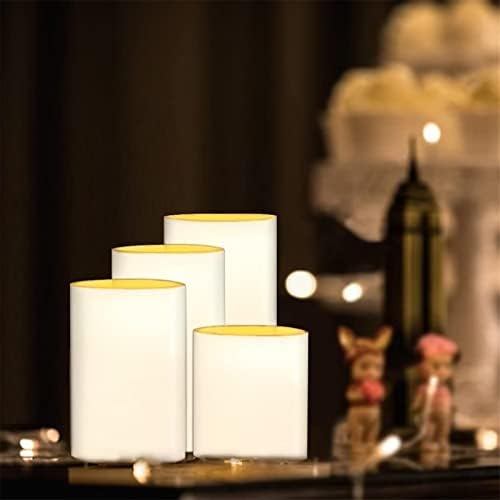Babrukda מותאם אישית נרות חסרי פלימה כלולים, נרות עמוד הוביל להבהב עם טיימר, עיצוב מסיבת בית לחתונה של