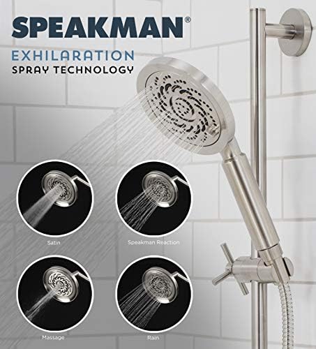 Speakman S-5000-BN-E2 ניאו התרגשות ראש מקלחת קבוע בלחץ גבוה, 2 GPM, ניקל מוברש