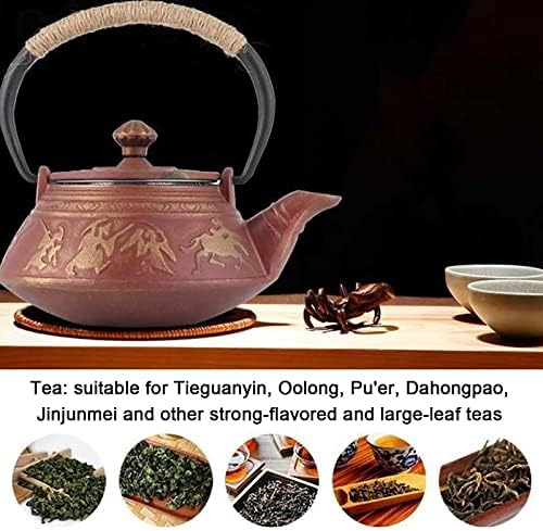 קומקום ברזל יצוק, קומקום תה 500 מל עם פלידת נירוסטה, יפני תה יצוק תה קומקום כיריים, סיר תה מצופה בפנים