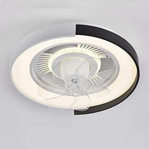 מאוורר תקרה מודרני עם פרופיל נמוך עם פרופיל נמוך עם אור, בן 20 לבן אפור 3 מהירויות תליון מאוורר, תאורת מאוורר