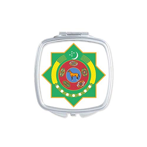 טורקמניסטן אסיה לאומי סמל מראה נייד קומפקטי כיס איפור כפול צדדי זכוכית