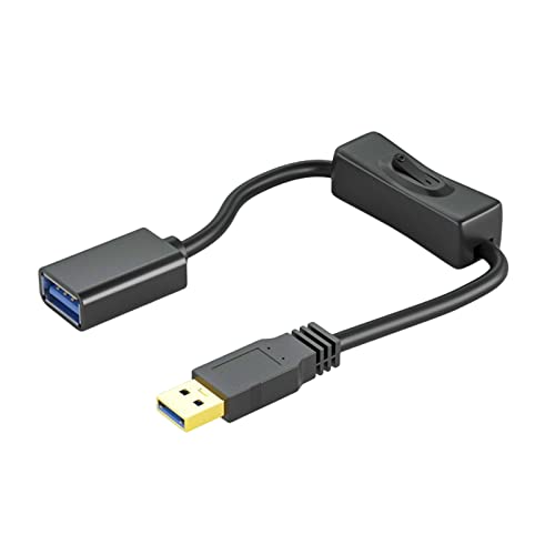 כבל הרחבת מתג USB 3.0 של מיומן, כבל הרחבת USB לזכר לנקבה עם מתג הפעלה/כיבוי, תומך בכבל אספקת חשמל