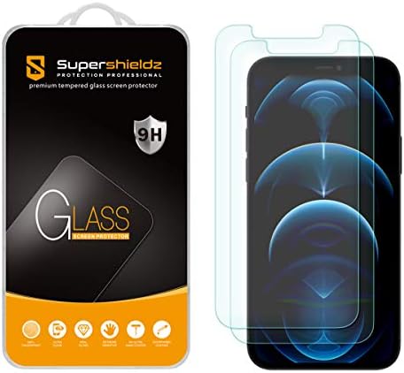 סופרשילדז מיועד לאייפון 12 מגן מסך זכוכית מחוסמת, נגד שריטות, ללא בועות