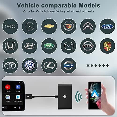 Android Auto Auto Wireless Audapter עבור מכוניות אוטומטיות של Android Auto Cars 2023 שדרוג Dongle