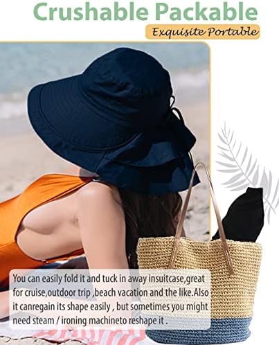 כובע שמש של Spotfish לנשים כובע דלי עם כובע דיג של דש צוואר
