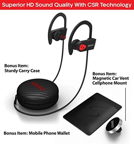אוזניות Senso Bluetooth, אוזניות הספורט האלחוטיות הטובות ביותר עם אוזניות ספורט אלחוטיות w/mic ipx7