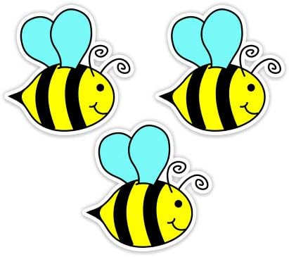 GT גרפיקה סט דבורים חמודות של 3 - מדבקות עמיד למים של ויניל