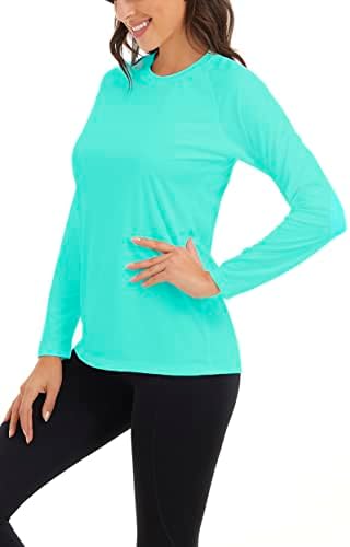 קינגפן לנשים UPF 50+ הגנת שמש מהירה חולצות יבשות מטיילים צמרות שרוול ארוך