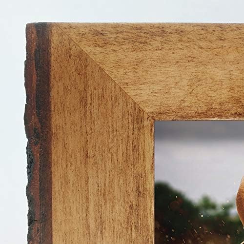 Ikeree 8x10 מסגרות תמונה עם קצוות קליפות, מסגרת צילום עץ כפרי לתצוגת שולחן או קיר, חום טבעי.