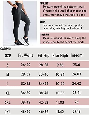 CADMUS HIGH מותן חותלות אימון לנשים, מכנסי יוגה בקרת בטן עם כיסים, 2 או 3 חבילה
