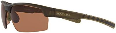 משקפי שמש ילידים ילידים מסגרת אפורת קריסטל כהה, עדשות רפלקס ירוקות, 69 ממ