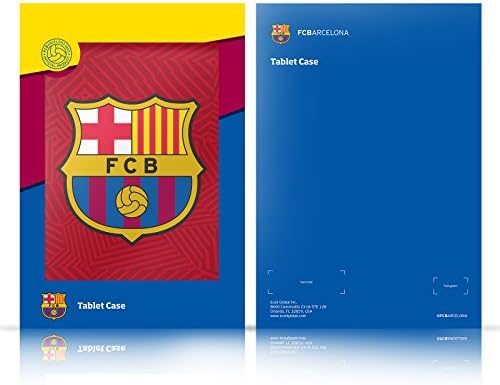 עיצובים של תיק ראש מורשה רשמית FC ברצלונה פסים קרסט עור ארנק ארנק מארז תואם ל- Apple iPad 9.7