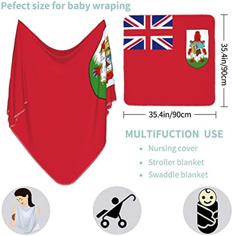דגל של שמיכת תינוק ברמודה מקבלת שמיכה לעטוף כיסוי חוט -יילוד של תינוקות