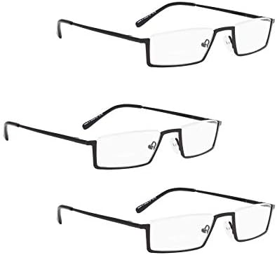 לור 3 חבילות חצי שפת קריאת משקפיים + 3 חבילות מתכת קריאת משקפיים