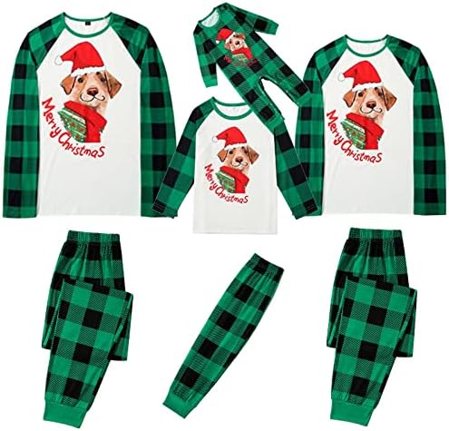 תלבושת תואמת לחג המולד של פיג'מה משפחתית, פיג'מות חג המולד למשפחה וכלבים תואמים פיג'מות חג המולד של PAS