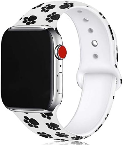 להקות פרחוניות הדפסת כפות תואמות את Apple Watch Ultra SE סדרה 8/7/6/5/4/3/2/1, רצועות ספורט סיליקון דפוס