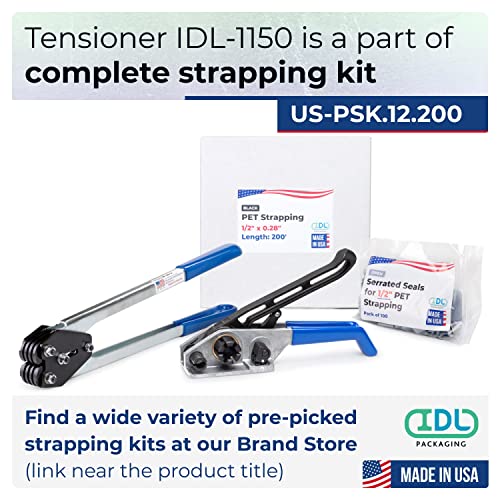 אריזת IDL IDL-1150 מתח רצועות שקט עם חותך לרמה של 1/2 עד 3/4 אינץ 'רצועה ופוליפרופילן, ארהב תוצרת-כלי