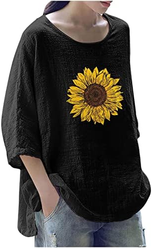 נשים 2023 בגדים אופנה צווארון גרפי קפרי חולצת טשס סתיו קיץ 3/4 שרוול עליון לליידי M7 M7