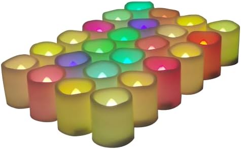 יינצ'י צבע החלפת סוללה המופעלת על נרות מצביעים חסרי שטח 24 חבילה אורות תה מזויפים מזויפים ריאליסטיים נורות