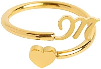 לנכדתי עדינה טבעת לב ראשונית 26 טבעת לב טבעת תכשיטי אופנה פשוט