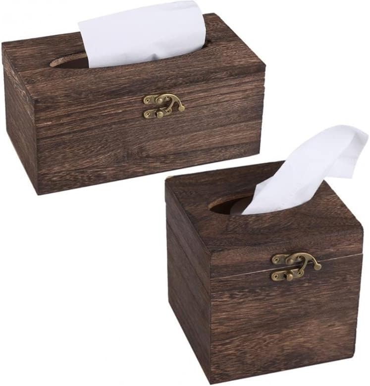 Ylyajy קופסת רקמות עץ כיסוי מפית מכסה מחזיק נייר בית מארז מכסה מחזיק ברקמות אמבטיה מכסה מפיות