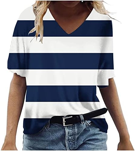צמרות קיץ נשים 2023 שרוול קצר לבוש מזדמן V צוואר חולצות טורטרים פלוס חולצה פרחונית בגודל חמוד טיז חולצות טרנדיות