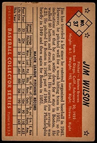 1953 באומן 37 ג'ימי ווילסון בוסטון/מילווקי בראבס VG+ ברייבס