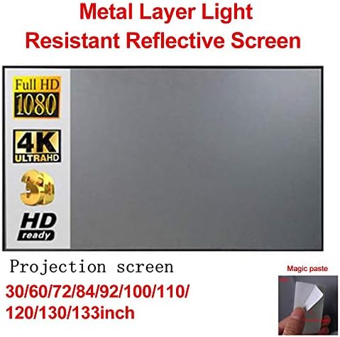 ZLXDP 4: 3 מסך מקרן נייד שכבת מתכת עמידה בפני סרט בית עמיד בפני מסך רפלקטיבי מסך פרויקט מתקפל מסך 60-100 אינץ