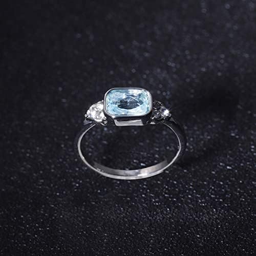 טבעת תכשיטים טבעת שמיים מעורבים תכשיטים זירקון בהירים לנשים טבעות טבעות כחולות באבן