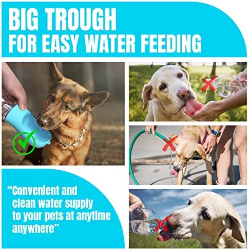 אמור פור נייד כלב מים בקבוק, גור שתיית מזין, לחיות מחמד מתקן מים, יד אחת לפעול, מזון כיתה פלסטיק, עבור
