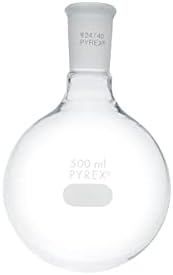 תחתית עגולה פיירקס, בקבוק רותח צוואר קצר-בקבוק זכוכית בורוסיליקט עם מפרק מתחדד סטנדרטי 24/40 - בקבוק כימיה