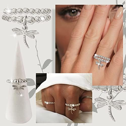 נשים מעורבות טבעות נשים טבעת חרדה מתכווננת טבעת לחץ פרפר טבעת נשים מסתחררת טבעת חרדה ולחץ טבעת אהבה