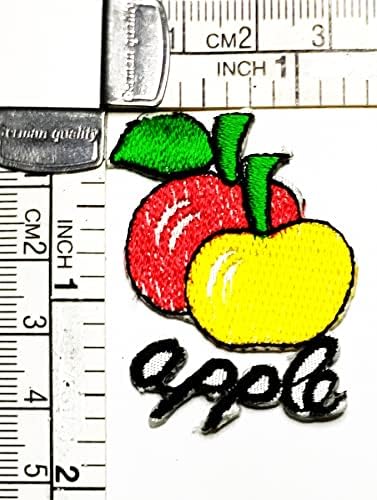 קליינפלוס 2 יחידות. מיני אפל פירות קריקטורה חמוד ברזל על תיקוני פעילויות רקום לוגו להלביש ג ' ינס מעילי כובעי