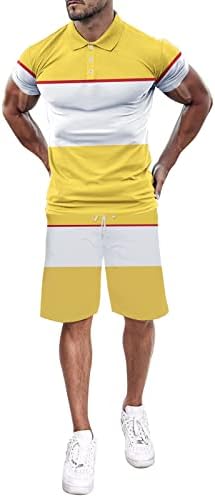 גברים של קיץ מזדמן מכנסיים קצרים סטי צווארון עגול למתוח שרירים למעלה וקצר תלבושות אימוניות צבע