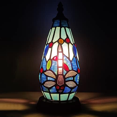 ז ' ארט טיפאני מנורת שולחן מגדלור קטן מוכתם זכוכית עץ חג המולד לילה אור בדיסדה מיני מגדל עתיק מבטא