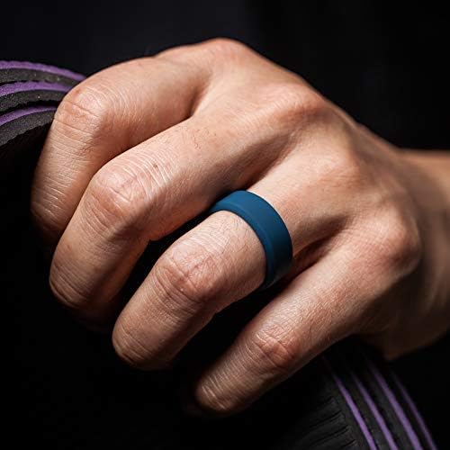 גברים לנשימה אוויר חריצים סיליקון חתונה טבעת חתונה להקות - 7 טבעות / 4 טבעות / 1 טבעת, 8 ממ רחב, 2.4 ממ