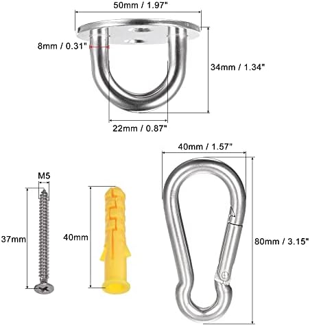 Zaanha 2 PCS ווים תקרה 304 נירוסטה 50 ממ צלחת עגולה W ווים וברגים