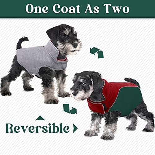 ז'קט כלבי פליס קוטב, לבוש למזג אוויר קר, מעיל חם והפוך רך עם חור רצועה, רצועת רצועה בטיחותית מתכווננת וו -לולאה