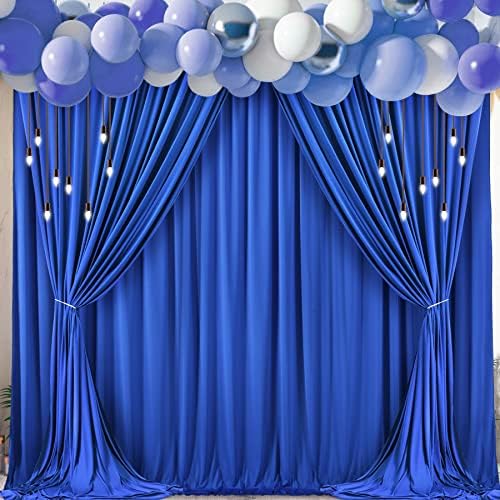 10 על 10 וילון רקע כחול רויאל למסיבות ללא קמטים וילונות תמונה כחולים וילונות רקע בד קישוט למסיבת יום הולדת לחתונה