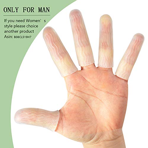מגיני אצבעות סיליקון לגבר 10 מארז, מיטות אצבע ג ' ל ומגן, הקלה מכאבים של קצות אצבעות סדוקות, דלקת