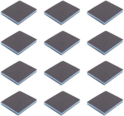 בטומשין כחול מלטש ספוג מלטש בלוקים 120-גריסים בינוני חצץ חול בלוק כרית למטבח מתכת/קיר גבס/עץ 12 יחידות