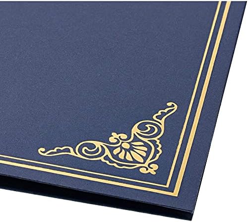 נייר נרקומן 24 חבילה תעודת בעל מכתב בגודל דיפלומה כיסוי-חיל הים כחול